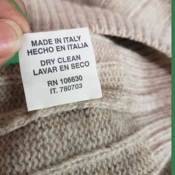 Giorgiolini Mens 100% Wool Ribbed Knit Pullover Sweater Beige Large - Picture 7 of 10